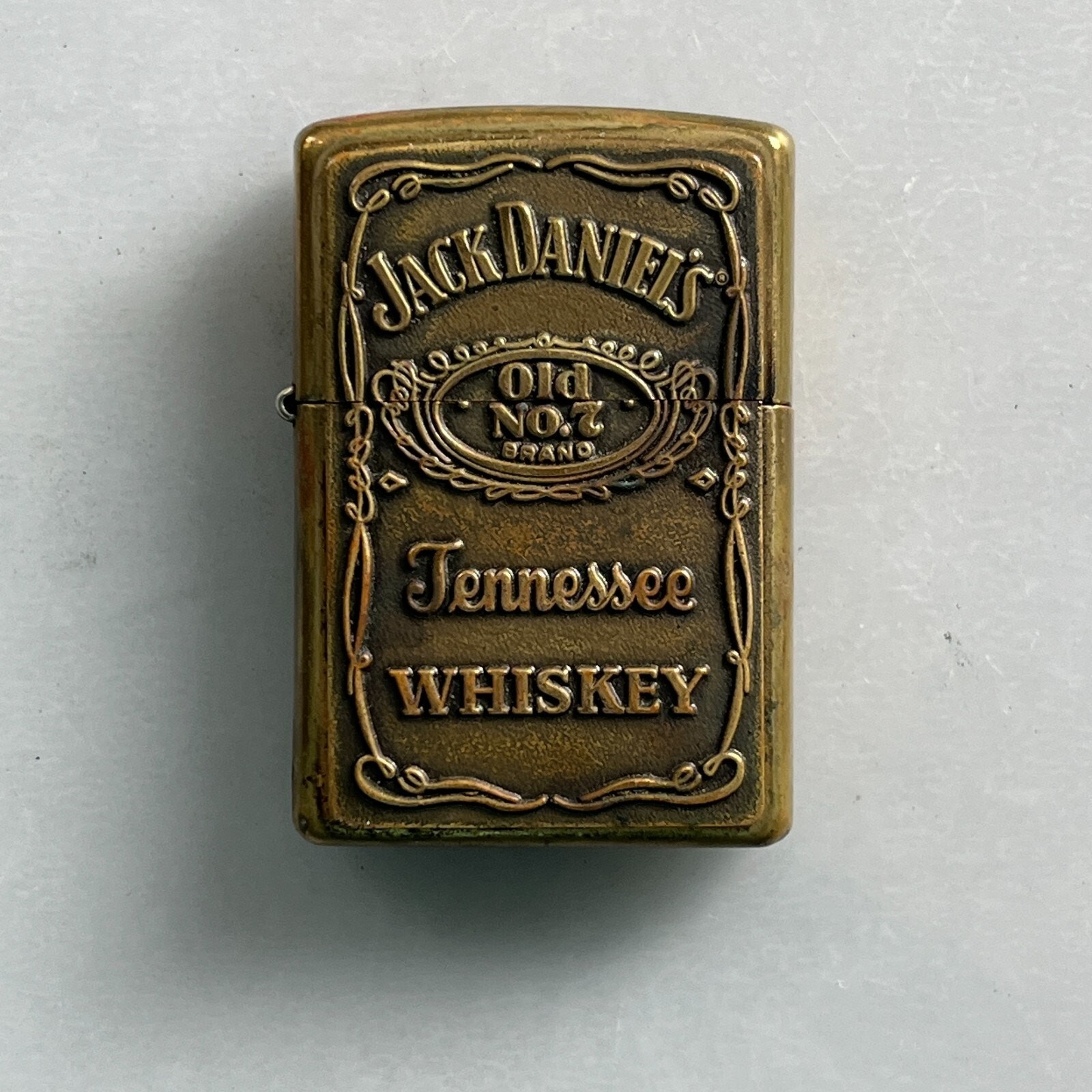 Vintage 1997 Zippo Lighter Jack Daniel\'s Tennessee Whiskey Brass Finish USA