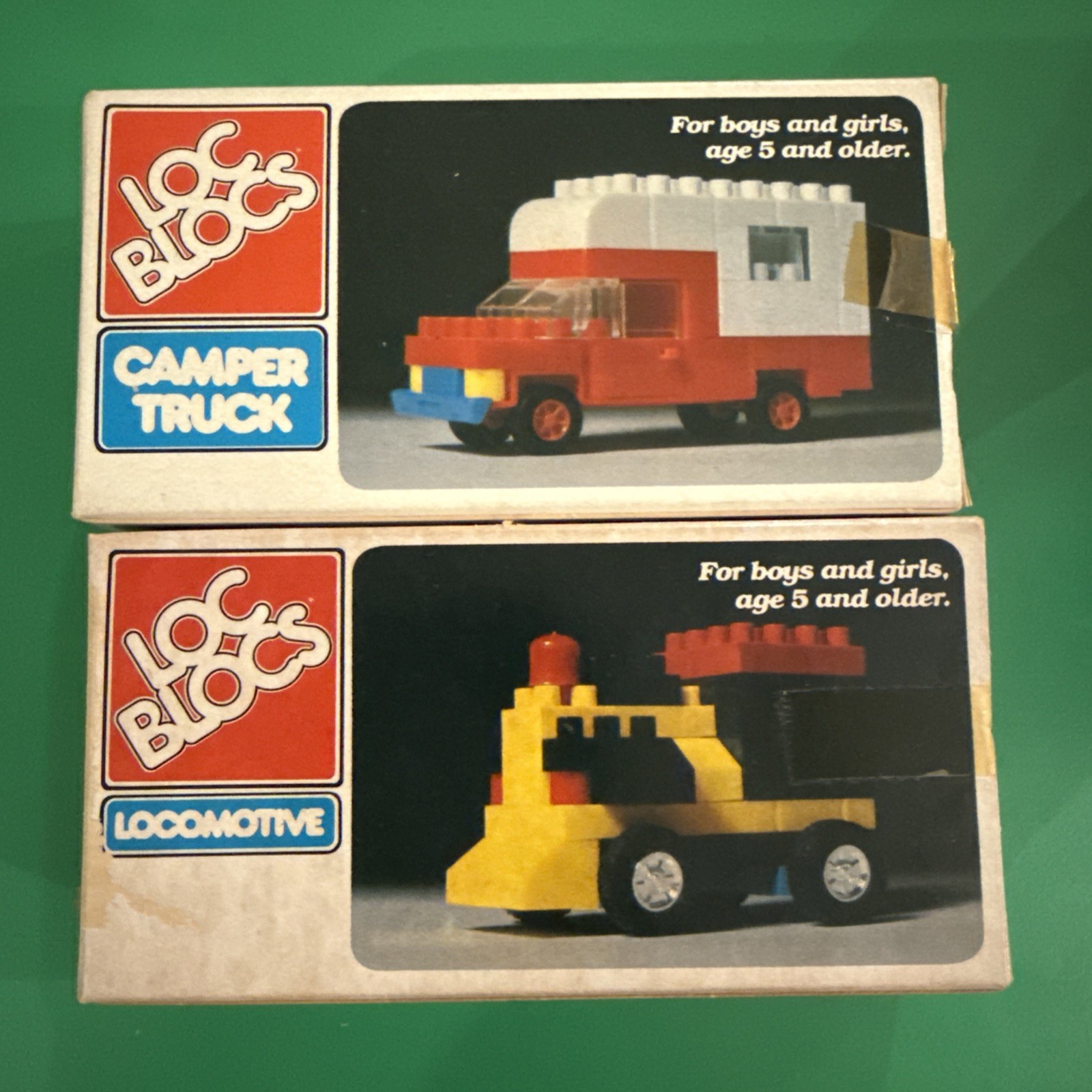 [NEW] Vintage 1981 Loc Blocs Camper Truck #1059/5 & Locomotive #1059/1