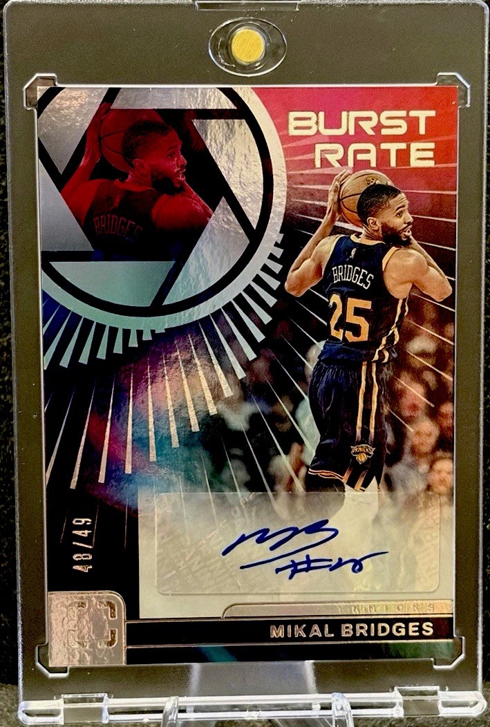 Mikal Bridges 2024-25 Panini Photogenic Auto Silver Burst Rate #BRS-MIK /49