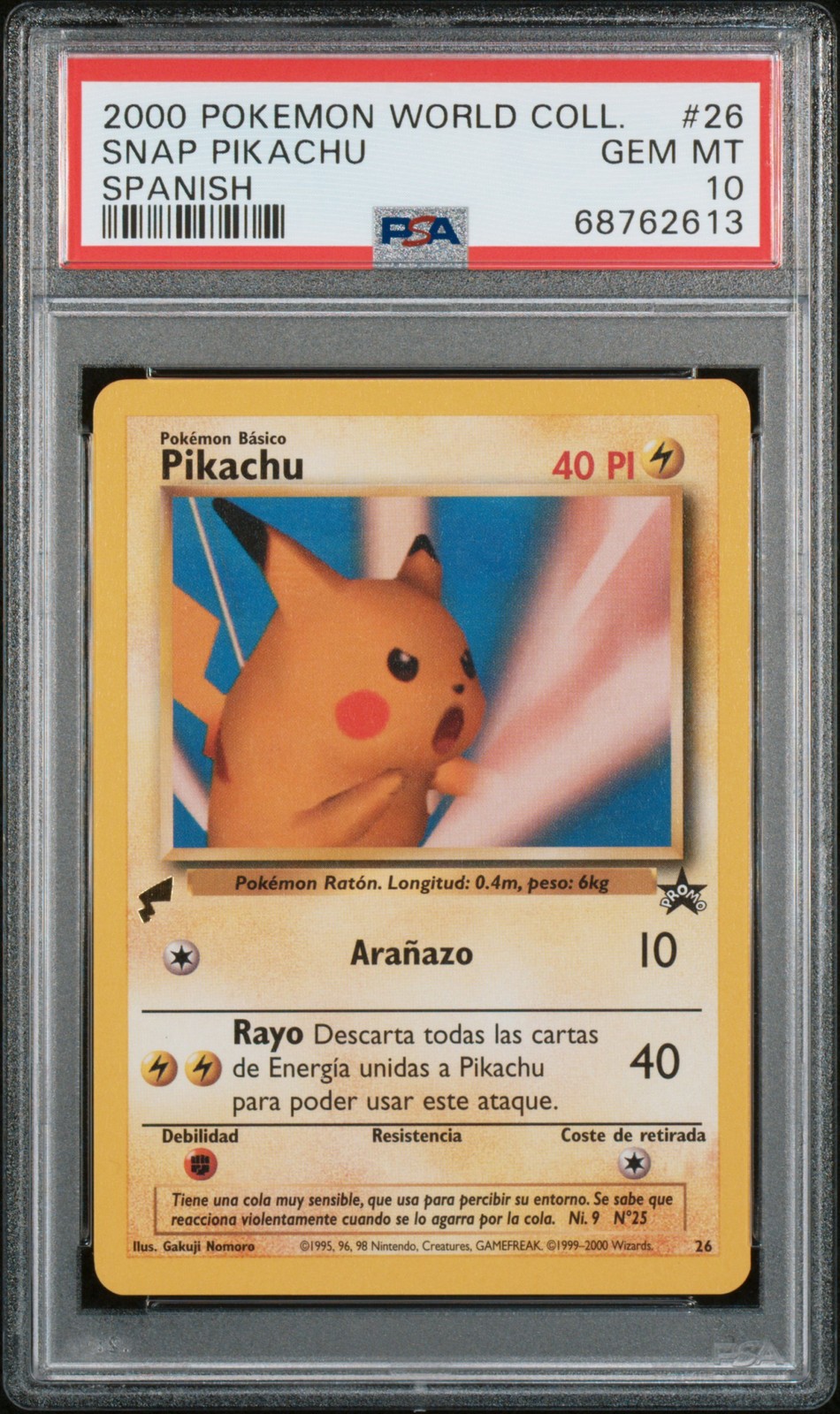 Snap Pikachu 26 2000 Pokemon Pikachu World Collection PSA 10 Snap Pikachu 26 2000 Pokemon Pikachu World Collection PSA 10