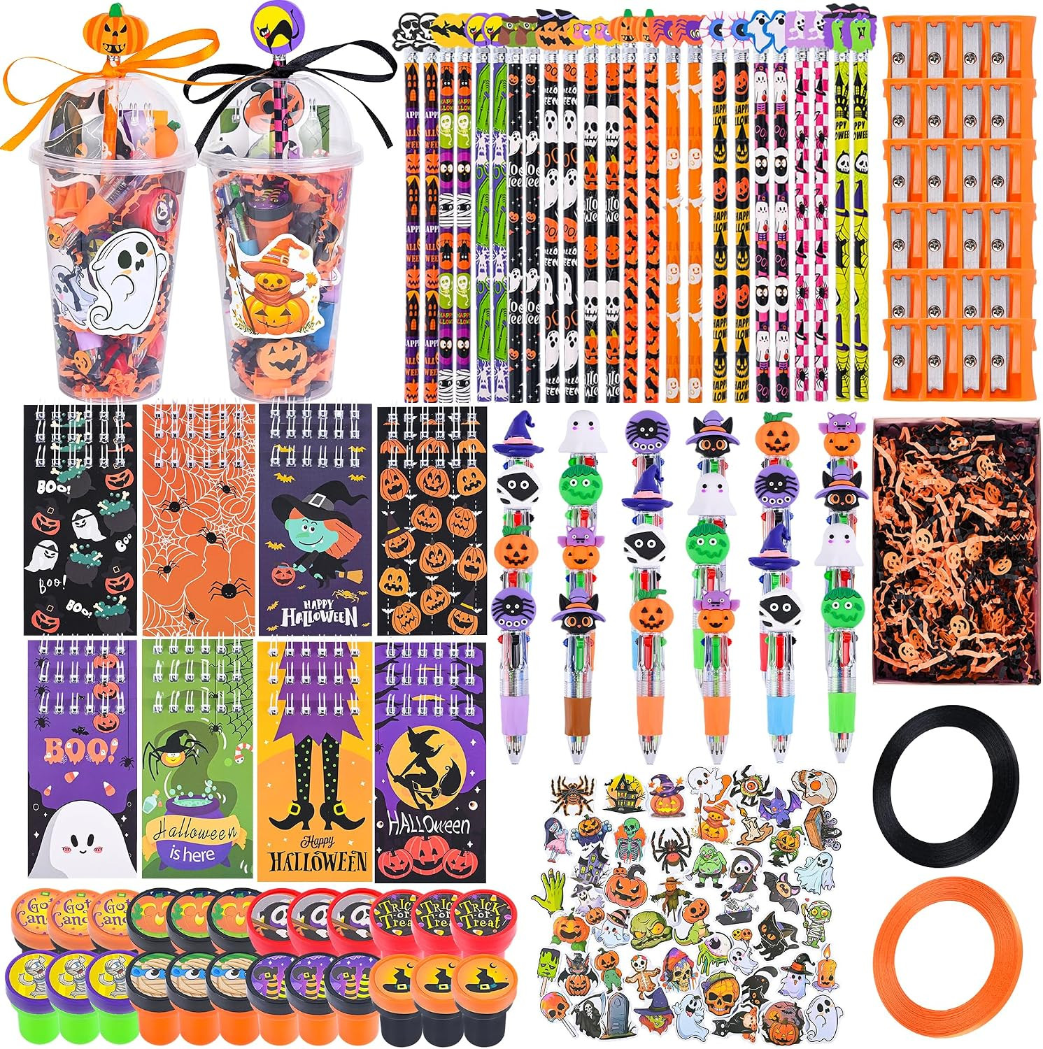 Liyiq 24 Set 247 Pcs Halloween Party Favors Return Gifts for Party, Student Stat