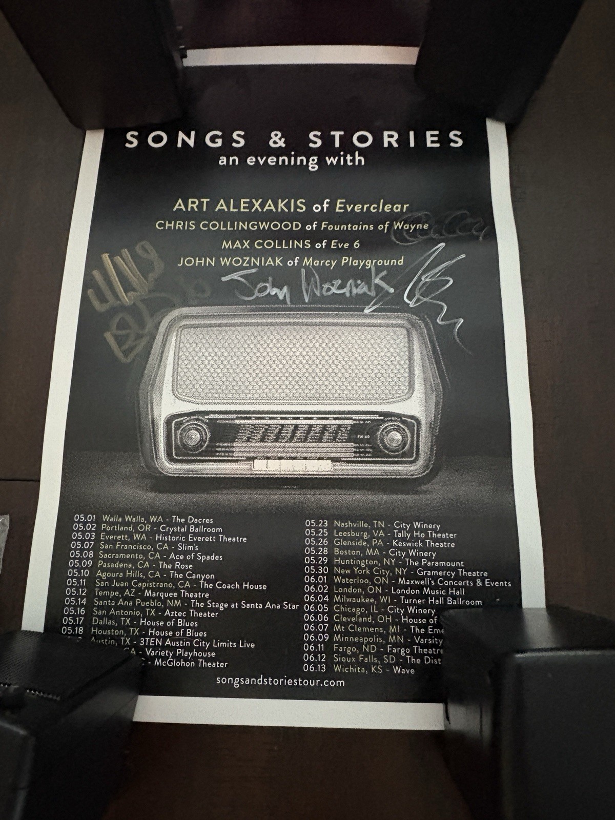 Signed 90s Tour Poster Everclear Fountains of Wayne Eve 6 Marcey Playground Auto Signed 90s Tour Poster Everclear Fountains of Wayne Eve 6 Marcey Playground Auto