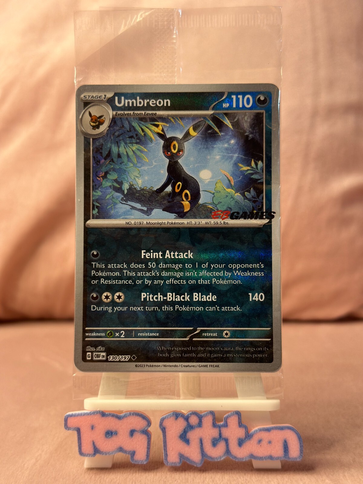 Umbreon 130/197 EB Games SEALED Australia Exclusive Obsidian Flames TCGKITTEN Umbreon 130/197 EB Games SEALED Australia Exclusive Obsidian Flames TCGKITTEN