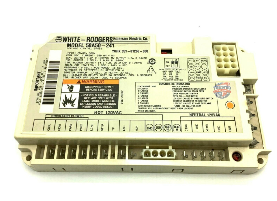 50A50-241 GUARANTEED WORKING TESTED GOOD Gas Furnace Diamond 80 Control Board 50A50-241 GUARANTEED WORKING TESTED GOOD Gas Furnace Diamond 80 Control Board