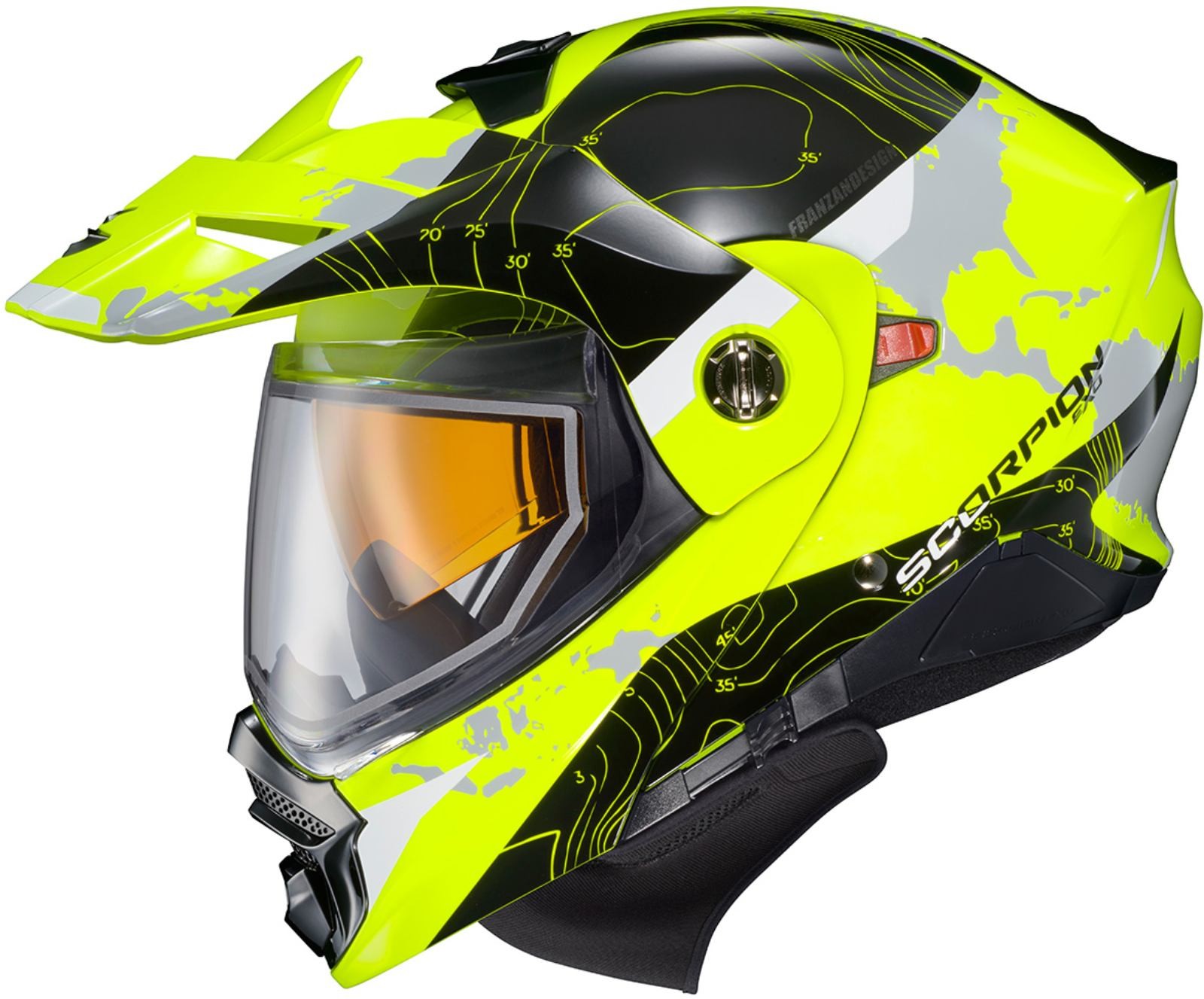 Scorpion EXO-AT960 Topography Modular Snow Helmet w/Dual Pane Shield Hi-Vis SM