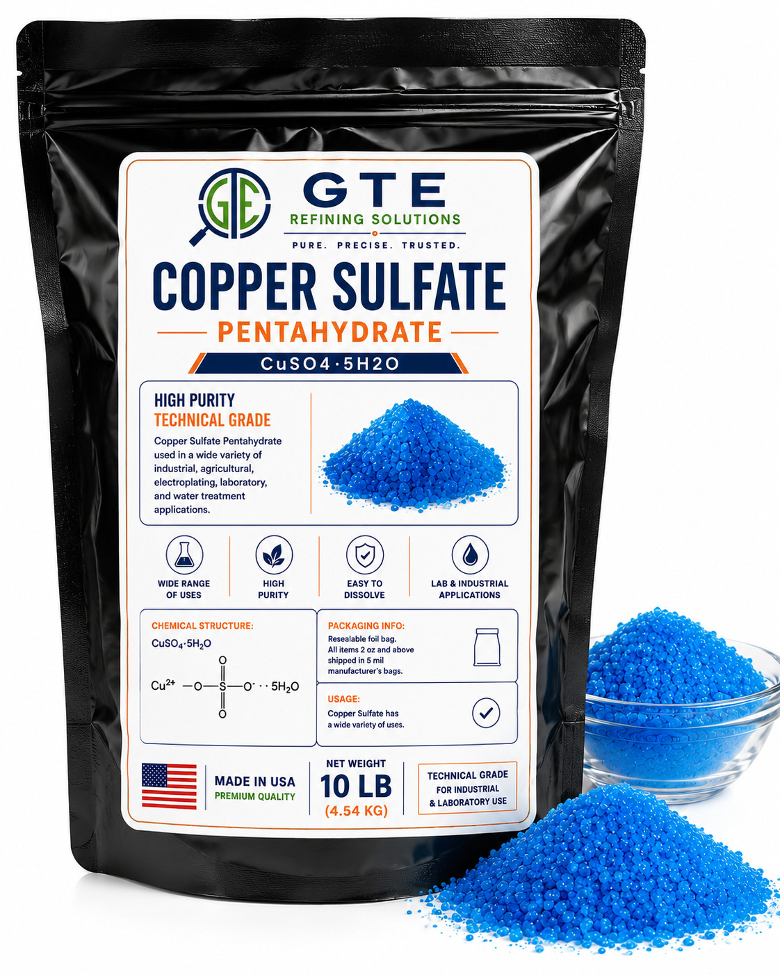 COPPER SULFATE POWDER - 99% PURE - 