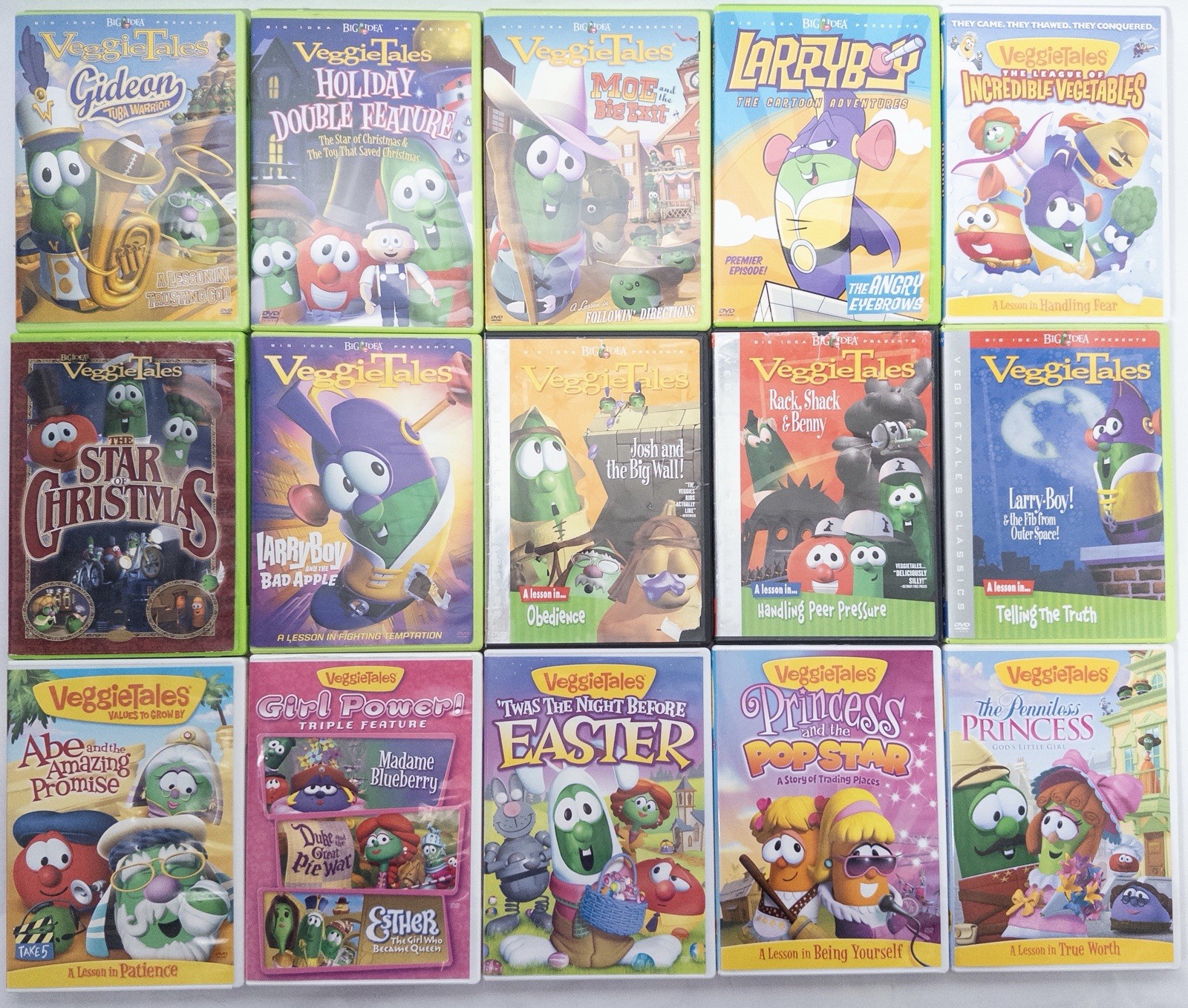 VeggieTales LarryBoy DVD Lot of 15 Big Idea Christian Kids Family Movies