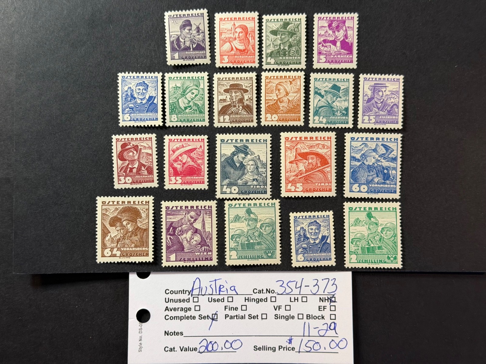 Austria # 354 - 373 MNH SCV $ 200.00 Austria # 354 - 373 MNH SCV $ 200.00