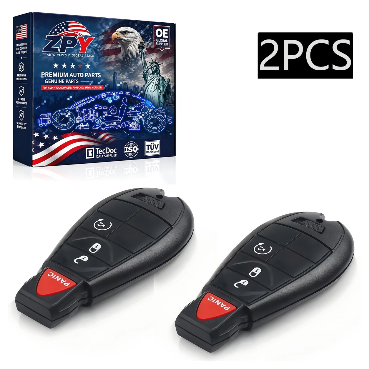 2 Key IYZ-C01C ID46-PCF7941A 4Bot For Dodge Charger Challenger 2008 - 2014