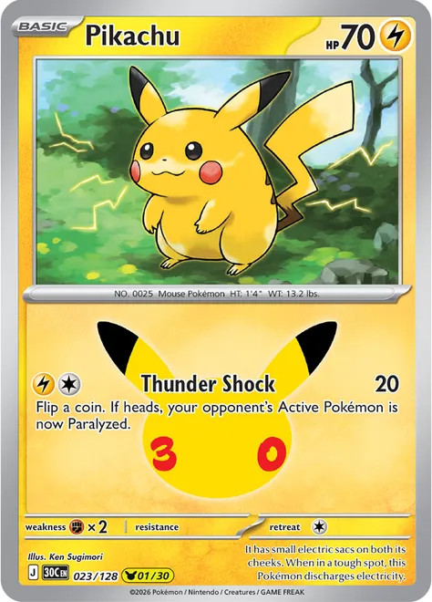 Pick Your Pikachu Pokemon TCG 30th Anniversary Pikachu
