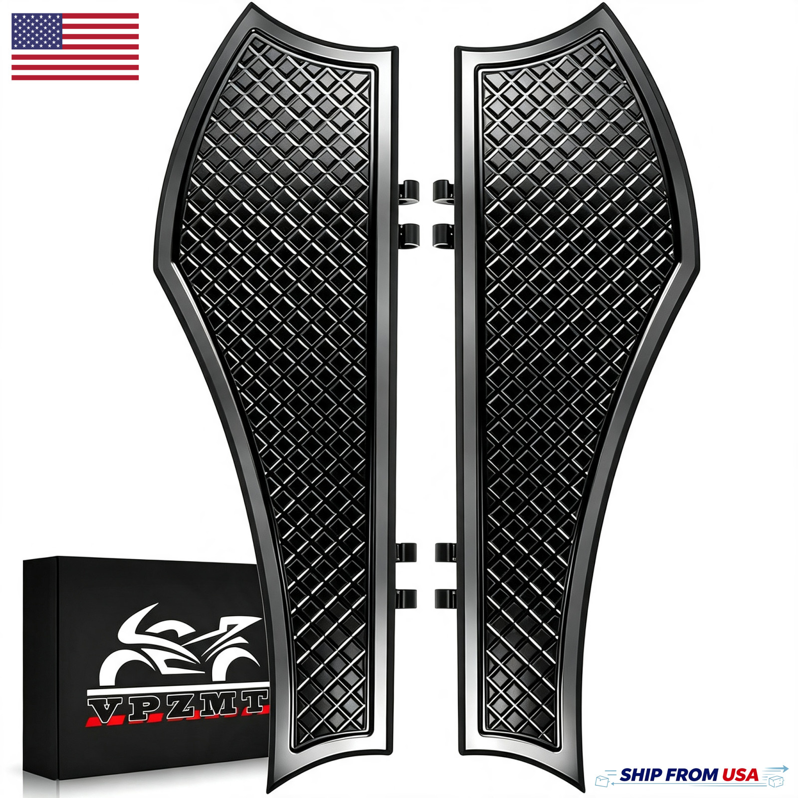 Driver Anti-Slip Stretched Floorboards Footpegs For Harley Touring 86-2025 Black Driver Anti-Slip Stretched Floorboards Footpegs For Harley Touring 86-2025 Black