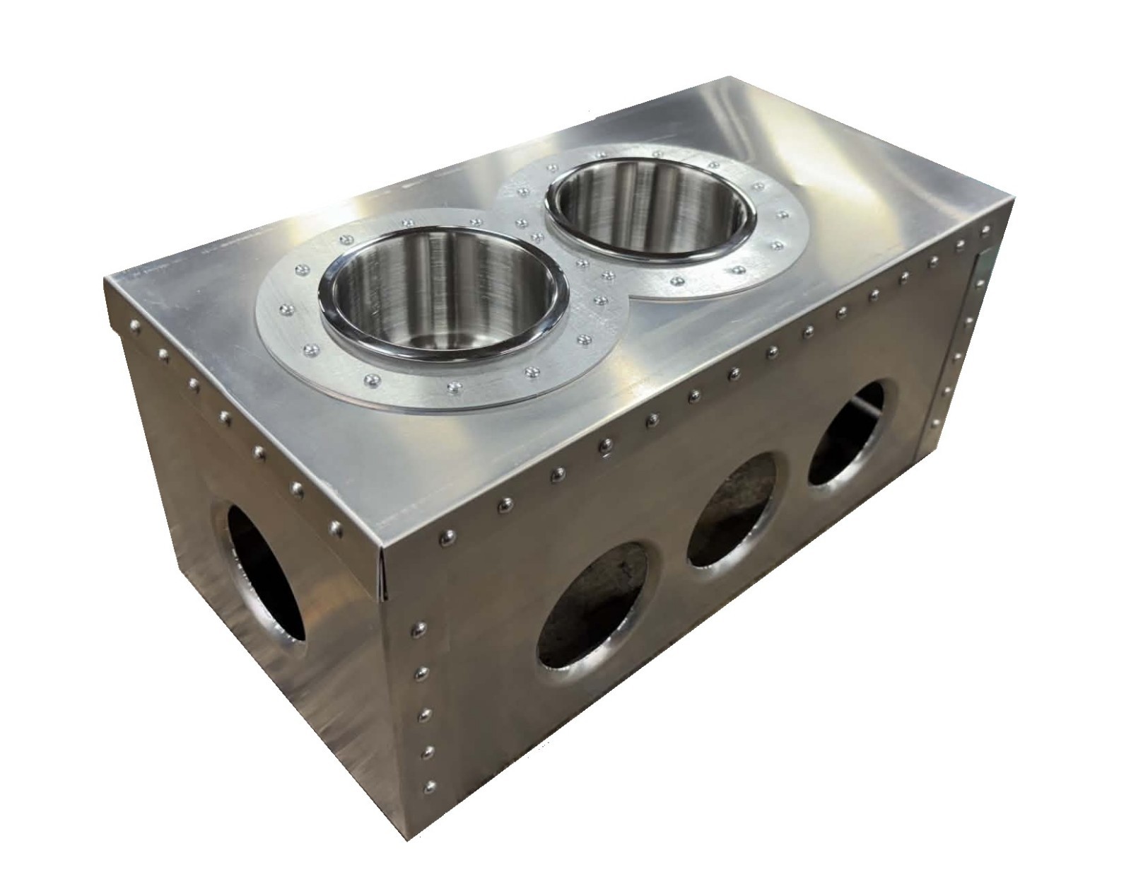 Custom Aluminum Hot Rod Rat Rod Center Console w/ Stainless Cup Holders 7\