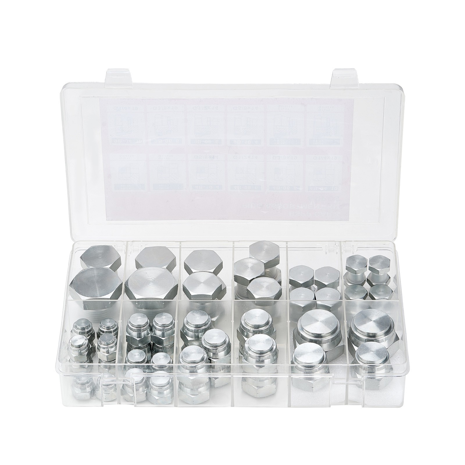 Uimoso 64 PCS BSPP Hydraulic Fitting Cap & Plug Assortment Adapter Kit