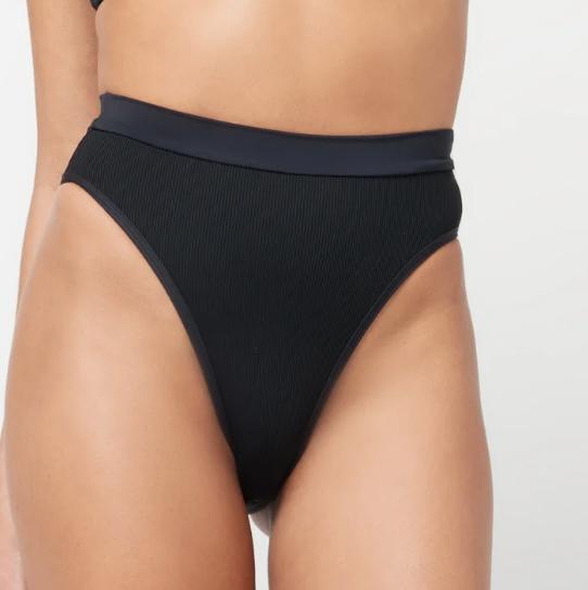 L*Space Women\'s Ridin\' High Frenchi Bikini Bottoms, Color Black, Size M