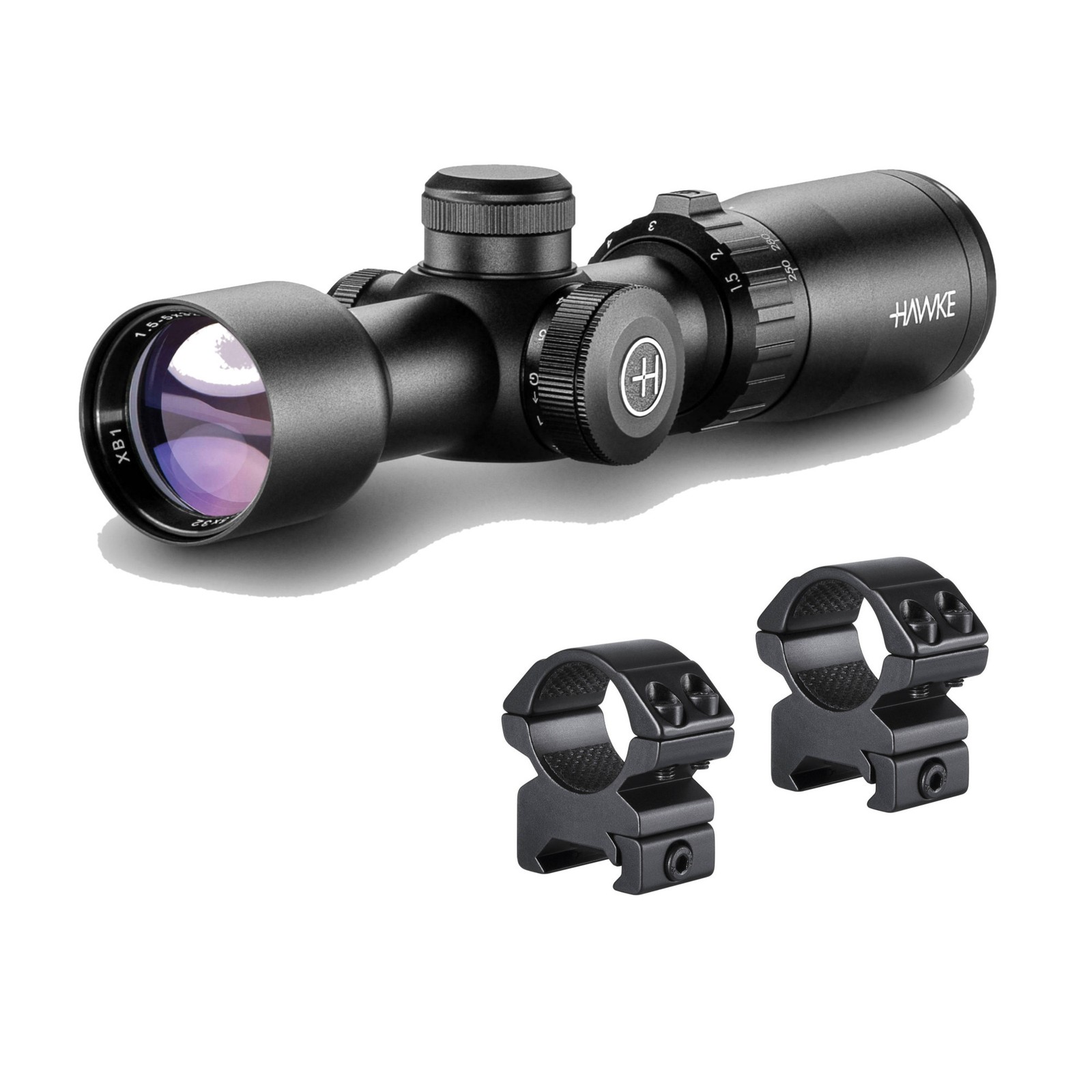 Hawke XB1 Vari-Speed 1.5-5x32 IR Crossbow Scope w/ Illuminated Reticle and Rings