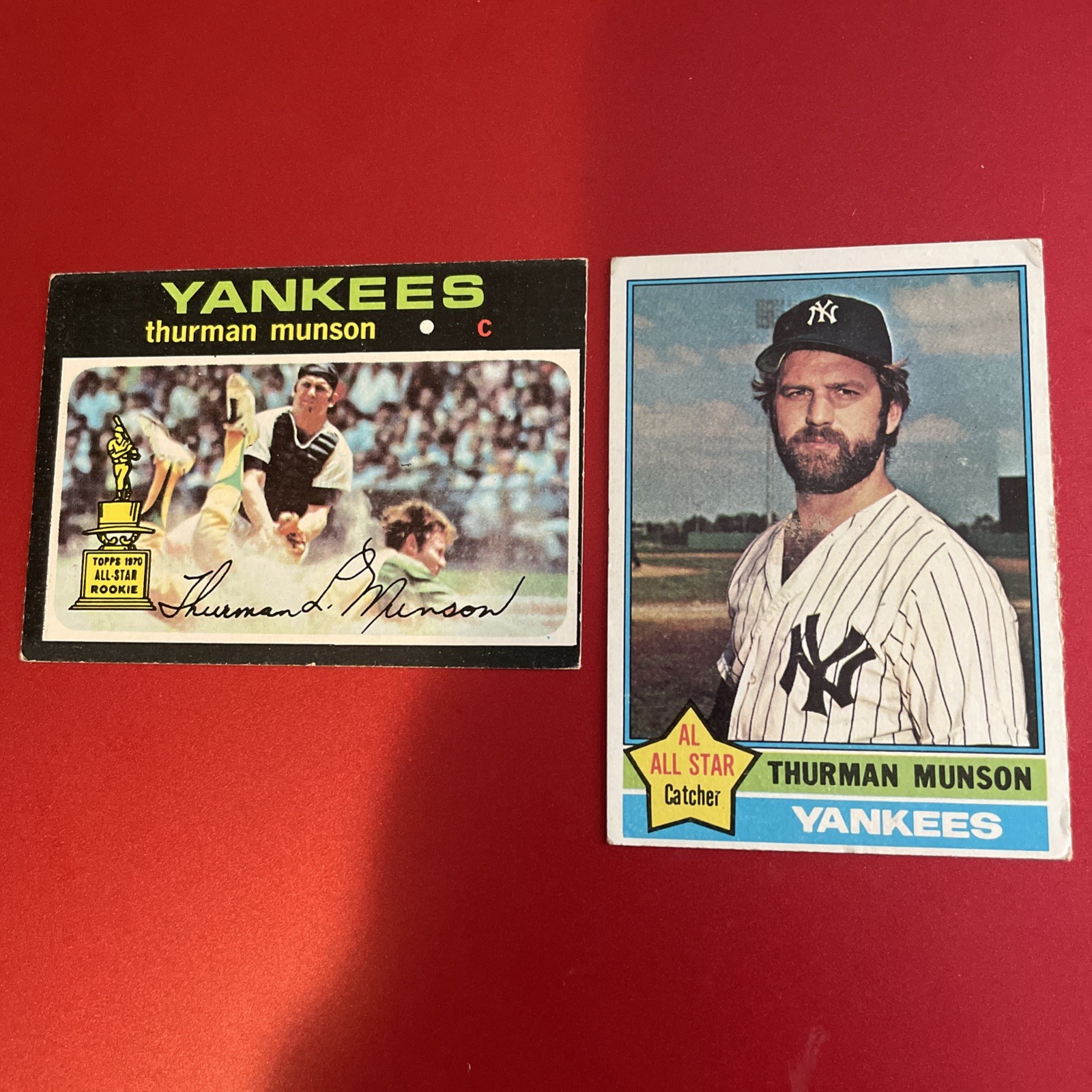 1971 Topps - #5 Thurman Munson and 1976 Topps - #650 Thurman Munson 1971 Topps - #5 Thurman Munson and 1976 Topps - #650 Thurman Munson