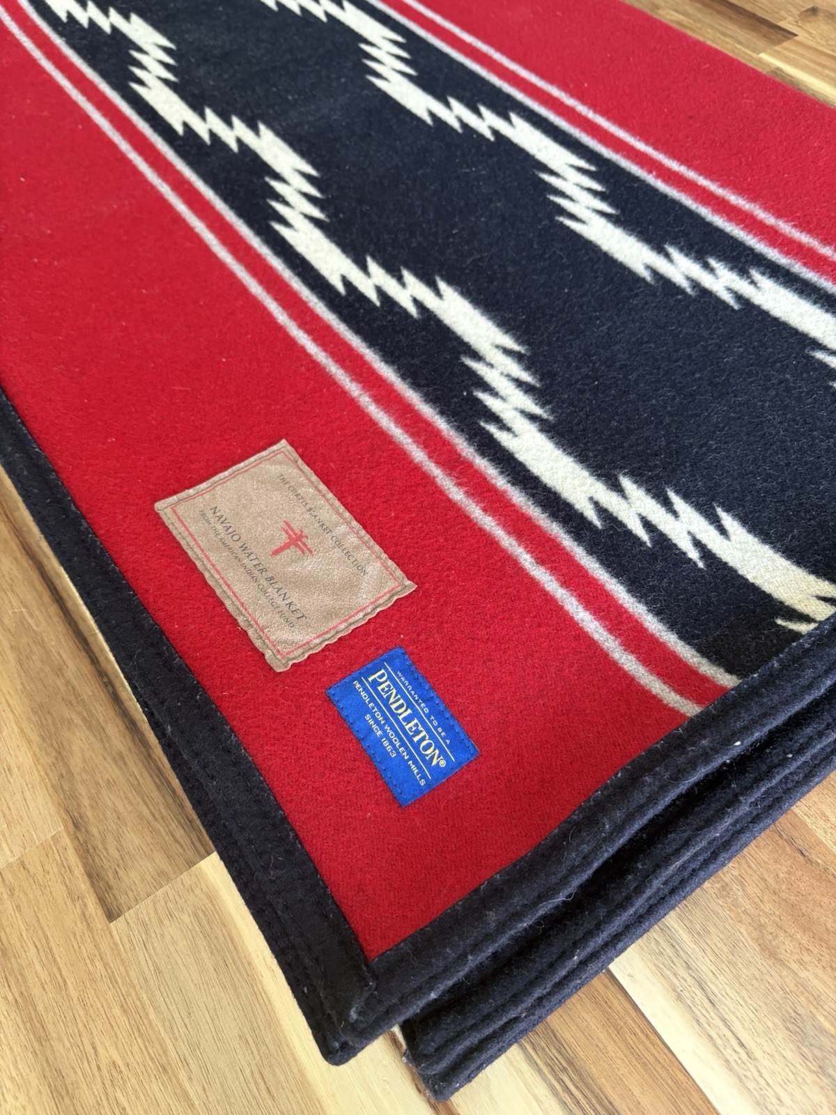 Pendleton The Curtis Blanket Collection Navajo Water Blanket Geometric Red Black
