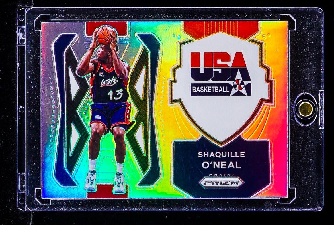 Shaquille O\'Neal RARE REFRACTOR TEAM USA INVESTMENT CARD 2021-22 Panini Prizm
