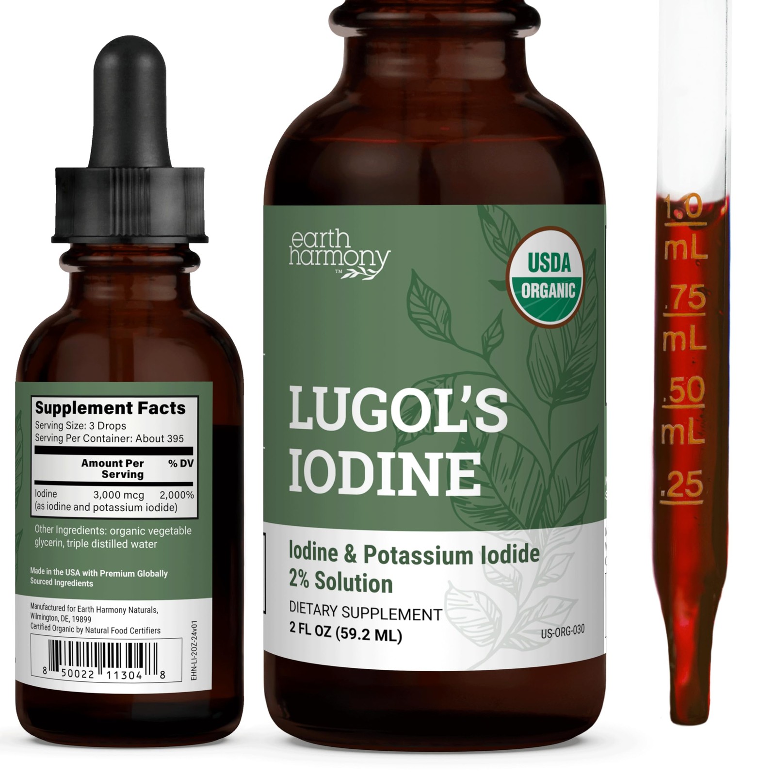 Organic Lugol\'s Iodine Liquid Drops Supplement - 2% 2 Fl Oz (Pack of 1) Organic Lugol\'s Iodine Liquid Drops Supplement - 2% 2 Fl Oz (Pack of 1)