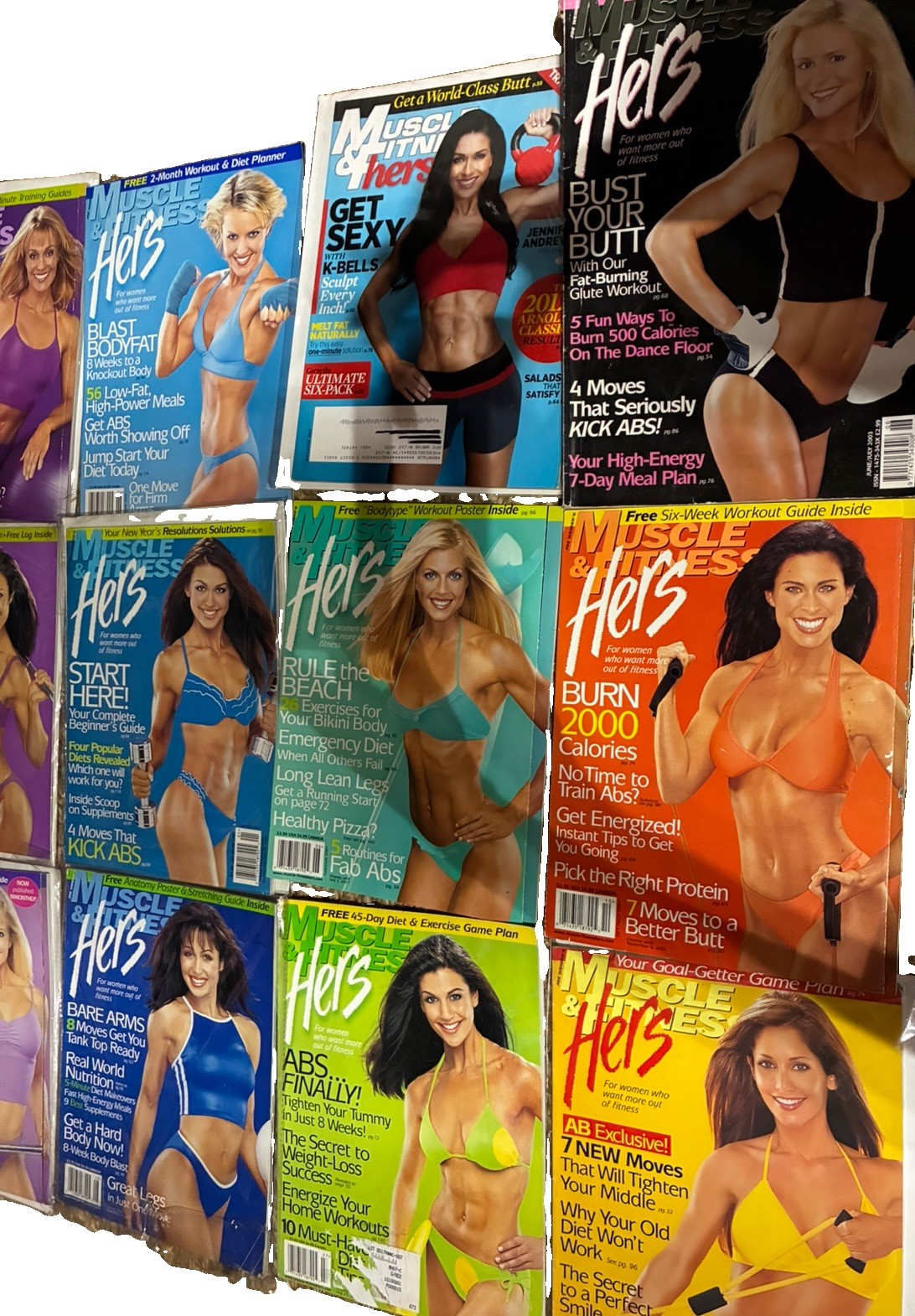 Lot of Vintage Muscle & Fitness Hers Magazine Collection –18 issues (1999–2004 Lot of Vintage Muscle & Fitness Hers Magazine Collection –18 issues (1999–2004