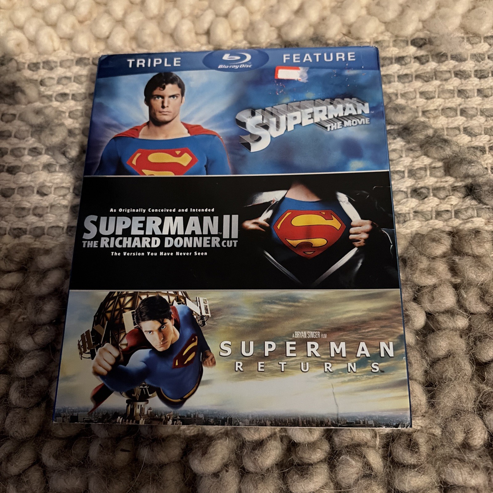 Superman 3-Film Blu-ray.  Superman, Superman II (Donner Cut), Returns NEW