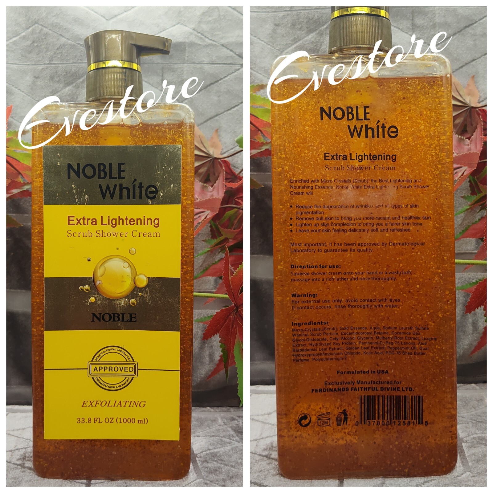 Noble White Noble Extra Lightening Scrub Shower Gel 1000ml Noble White Noble Extra Lightening Scrub Shower Gel 1000ml