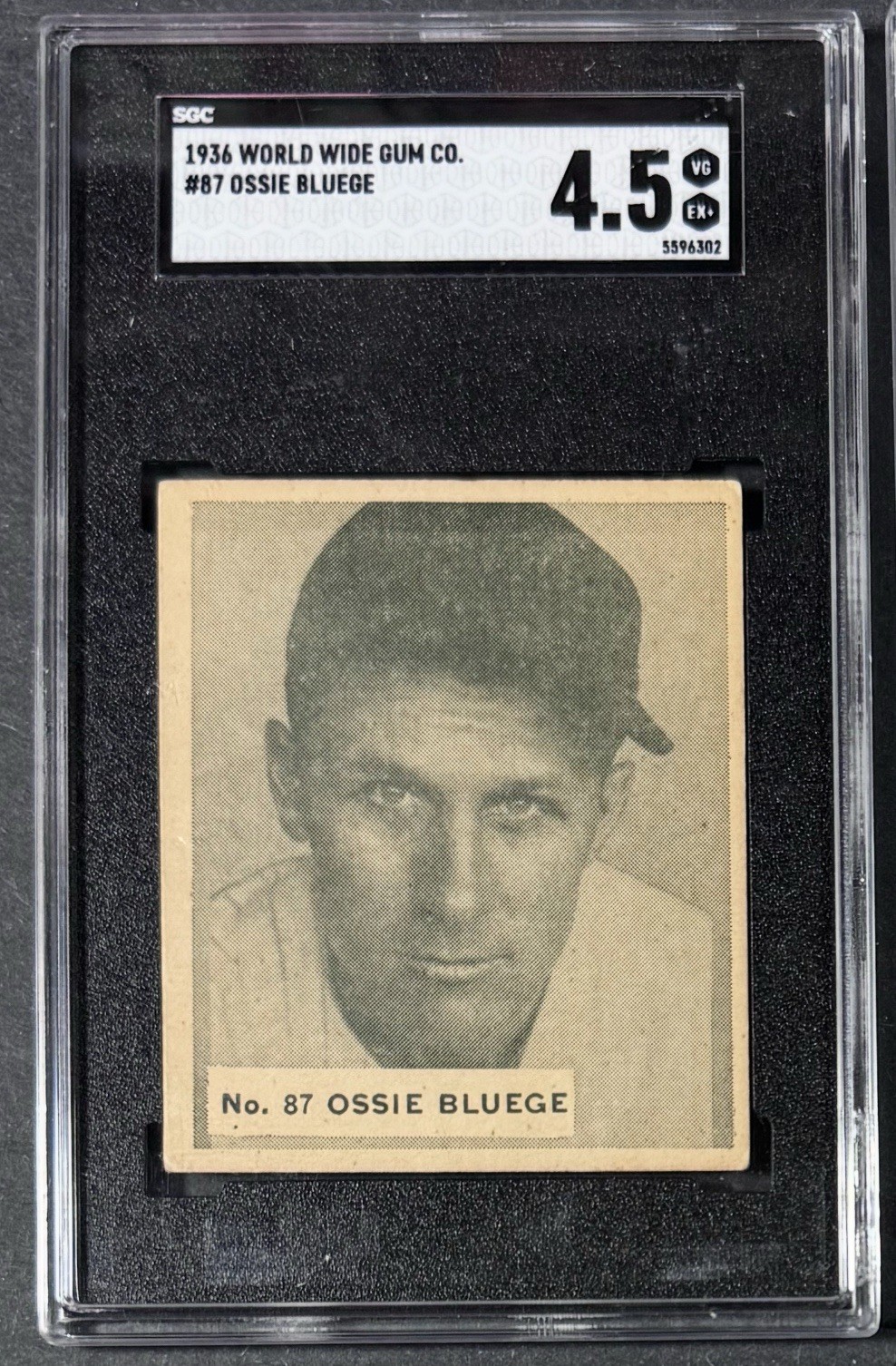 1936 World Wide Gum  Ossie Bluege #87 - SGC 4.5