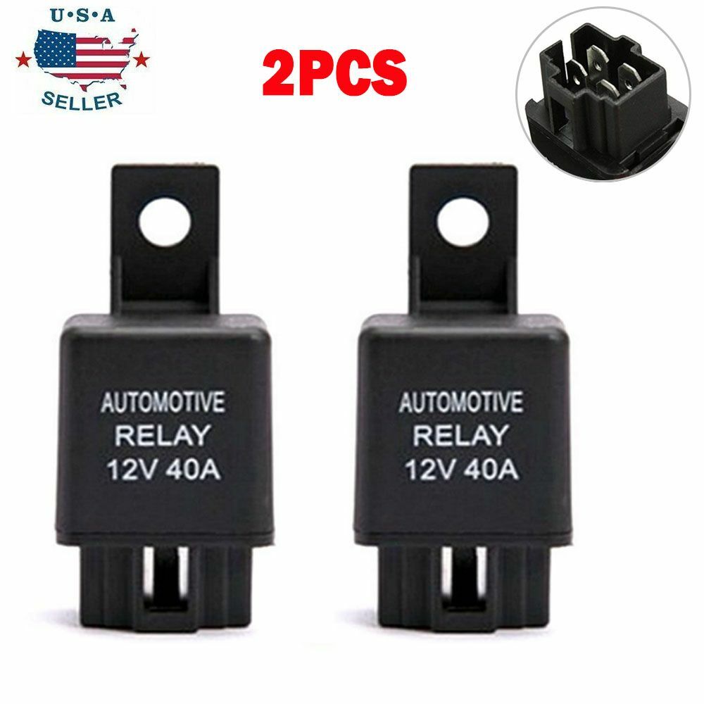 2x DC 12V 40A 40 AMP Car Auto Automotive Van Boat Bike 4 Pin SPST Alarm Relay US
