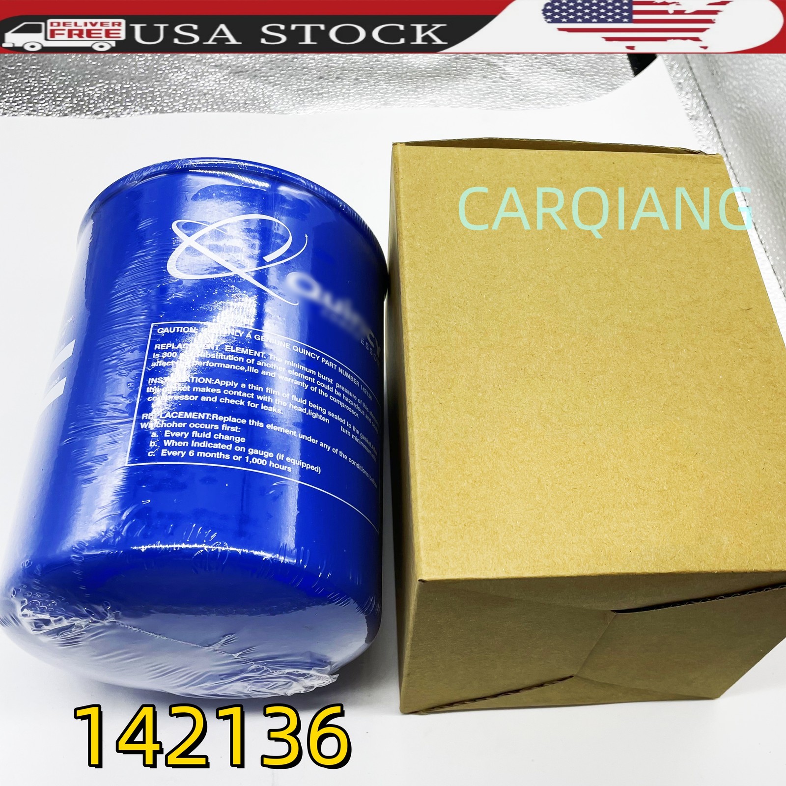 New in Box 1PC 142136 Oil Filter Fits for Quincy Screw Air Compressor