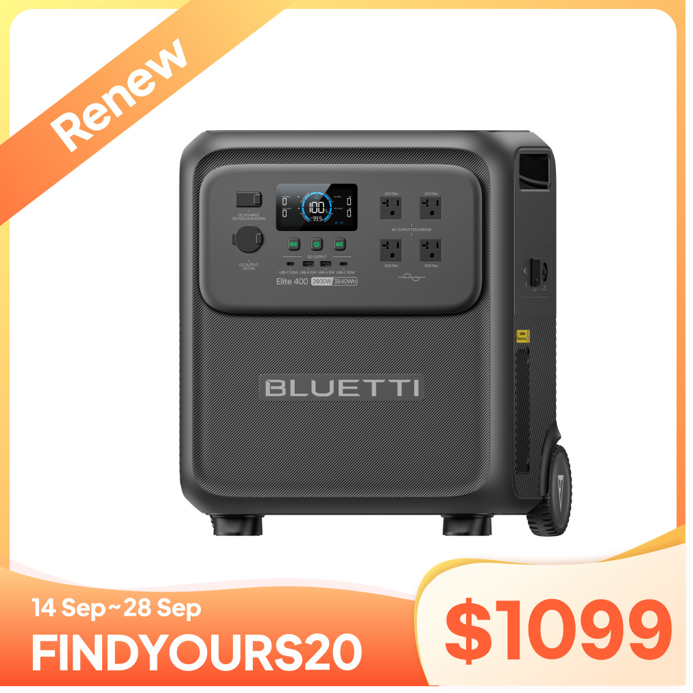 BLUETTI Elite 400 3840Wh 2600W Portable Power Station for Outdoor Camping Renew BLUETTI Elite 400 3840Wh 2600W Portable Power Station for Outdoor Camping Renew