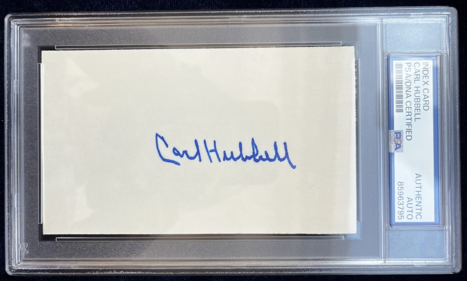 Carl Hubbell Signed Index Card. PSA Authentic Auto Carl Hubbell Signed Index Card. PSA Authentic Auto