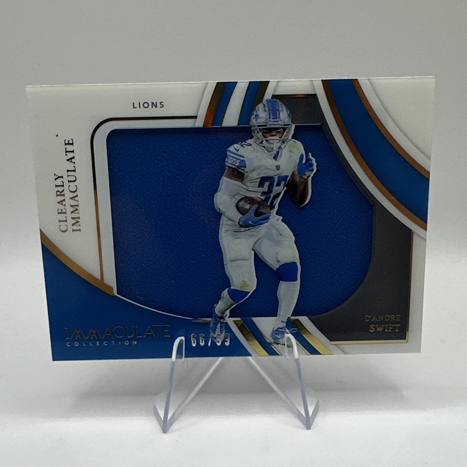 2022 Panini Immaculate- Clearly Immaculate Jerseys D\'Andre Swift #CIJ-DSW #/99 2022 Panini Immaculate- Clearly Immaculate Jerseys D\'Andre Swift #CIJ-DSW #/99