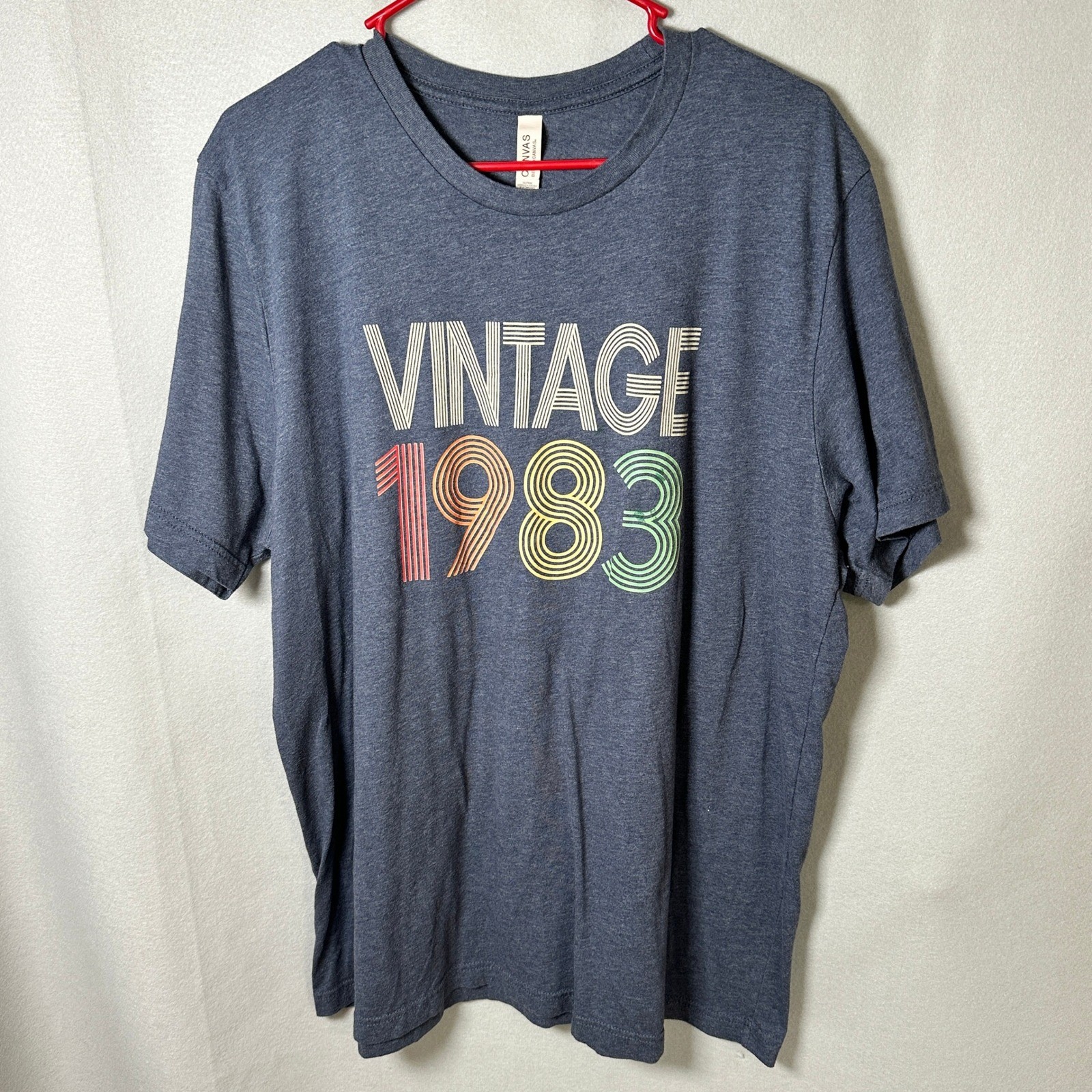 VTG 1983 Retro T-Shirt unisex XXL short sleeve Tee blue summer cotton