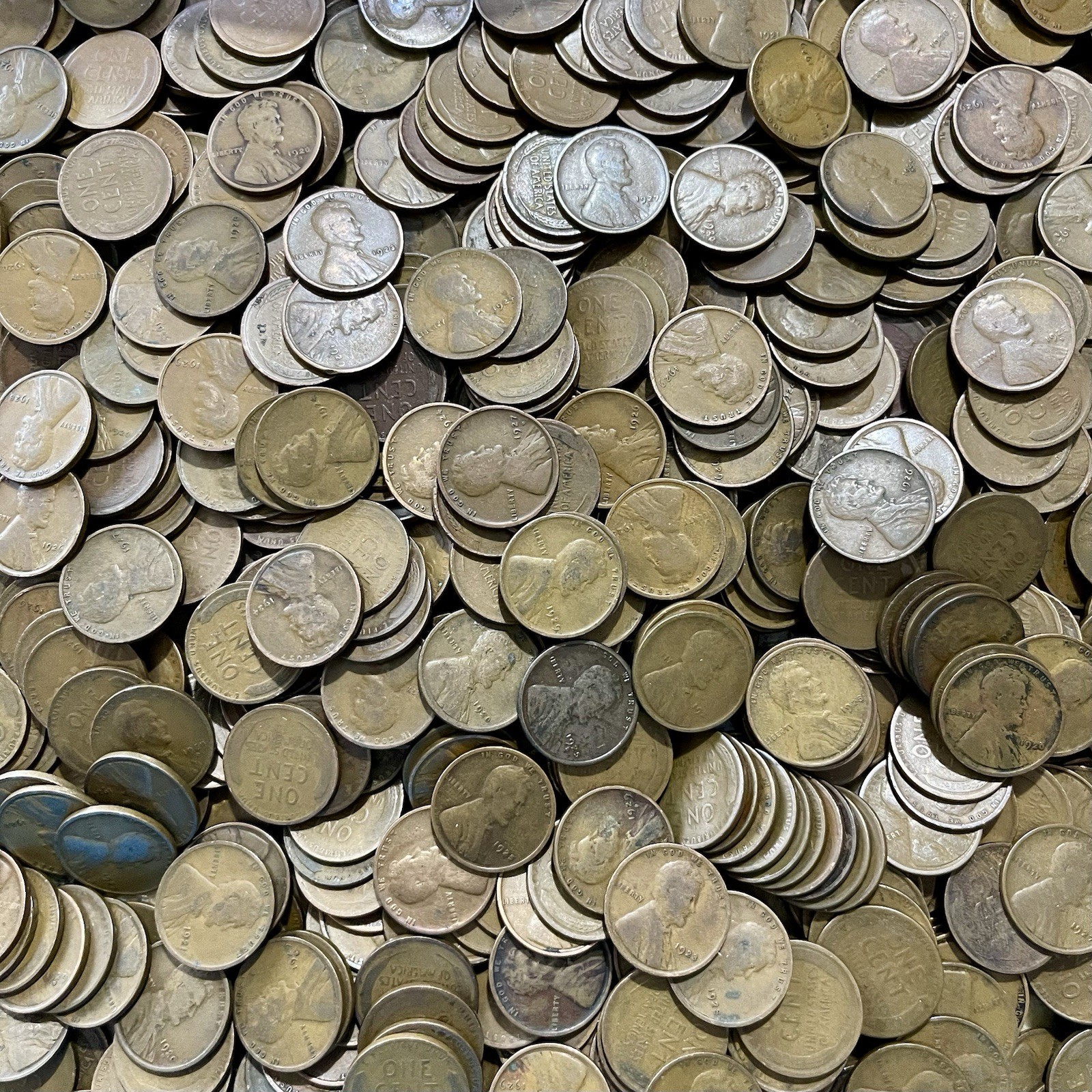 1920-1929 Lincoln Wheat Cent Penny Lot of 100 PDS Mint Marks Twenties 1920’s
