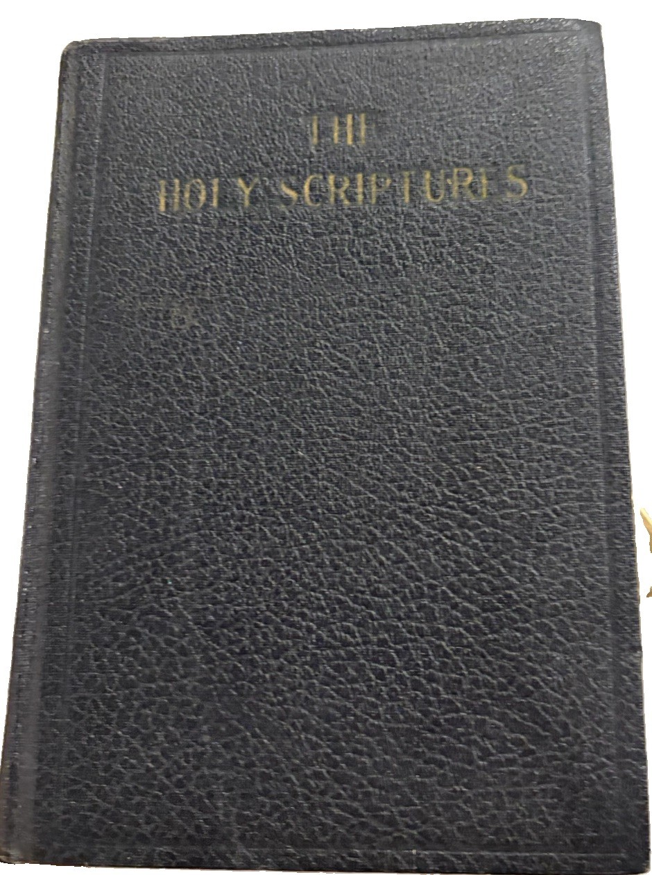 The Holy Scriptures Hardcover Book 1941 English Inscribed w/ Confirmation Insert The Holy Scriptures Hardcover Book 1941 English Inscribed w/ Confirmation Insert