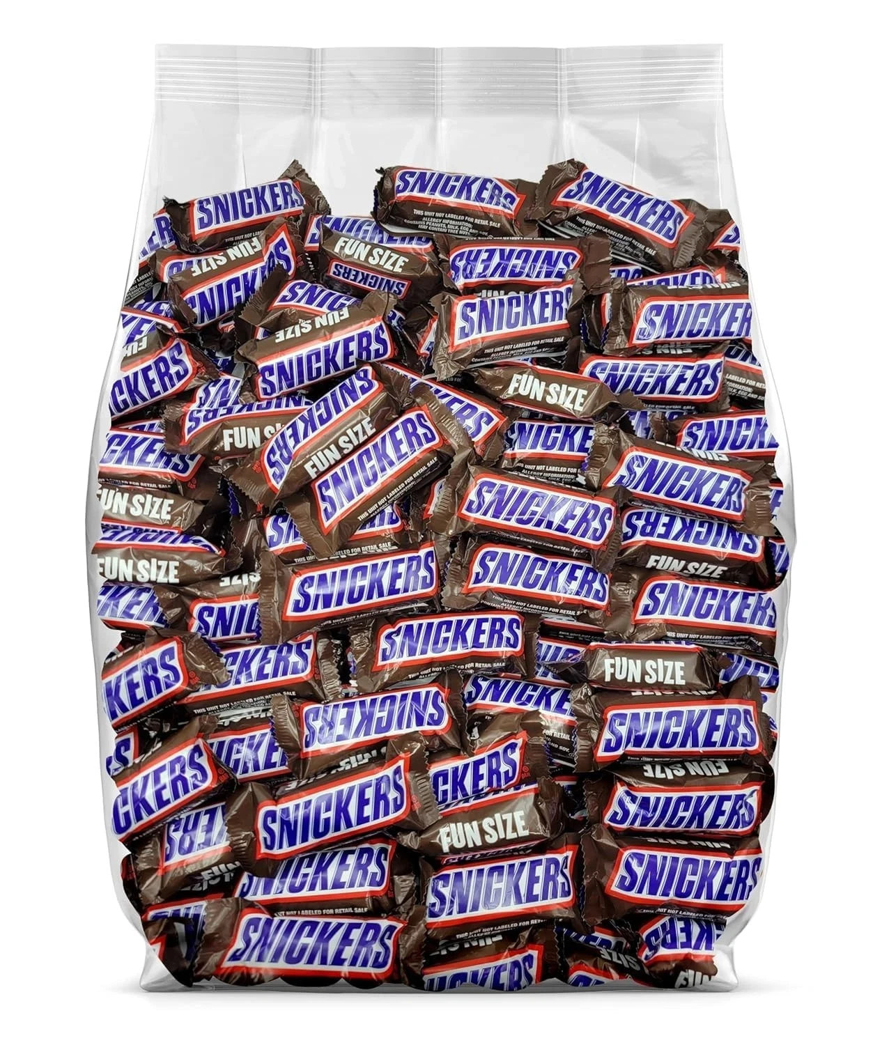 Snickers Milk Chocolate Fun Size, Bulk Holiday Wrapped Candy Bars (5 Pounds)