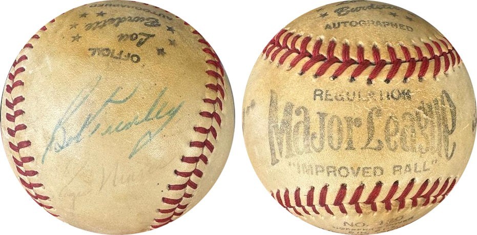 Roger Maris JSA Vintage 1960\'s Signed Baseball w/ Bob Turley New York Yankees