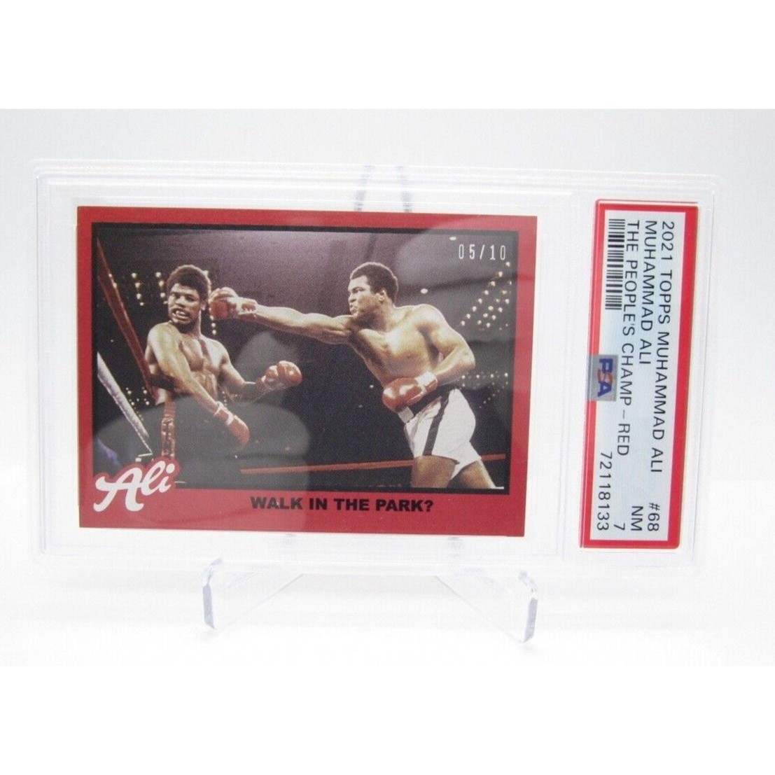 2021 Topps Muhammad Ali People Champ Red Parallel Trading #05/10 PSA 7 Card (T1)