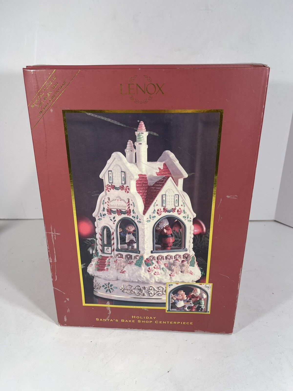 LENOX SANTA'S BAKE SHOP MUSICAL CENTERPIECE sculpture Musical New #800803 Sealed