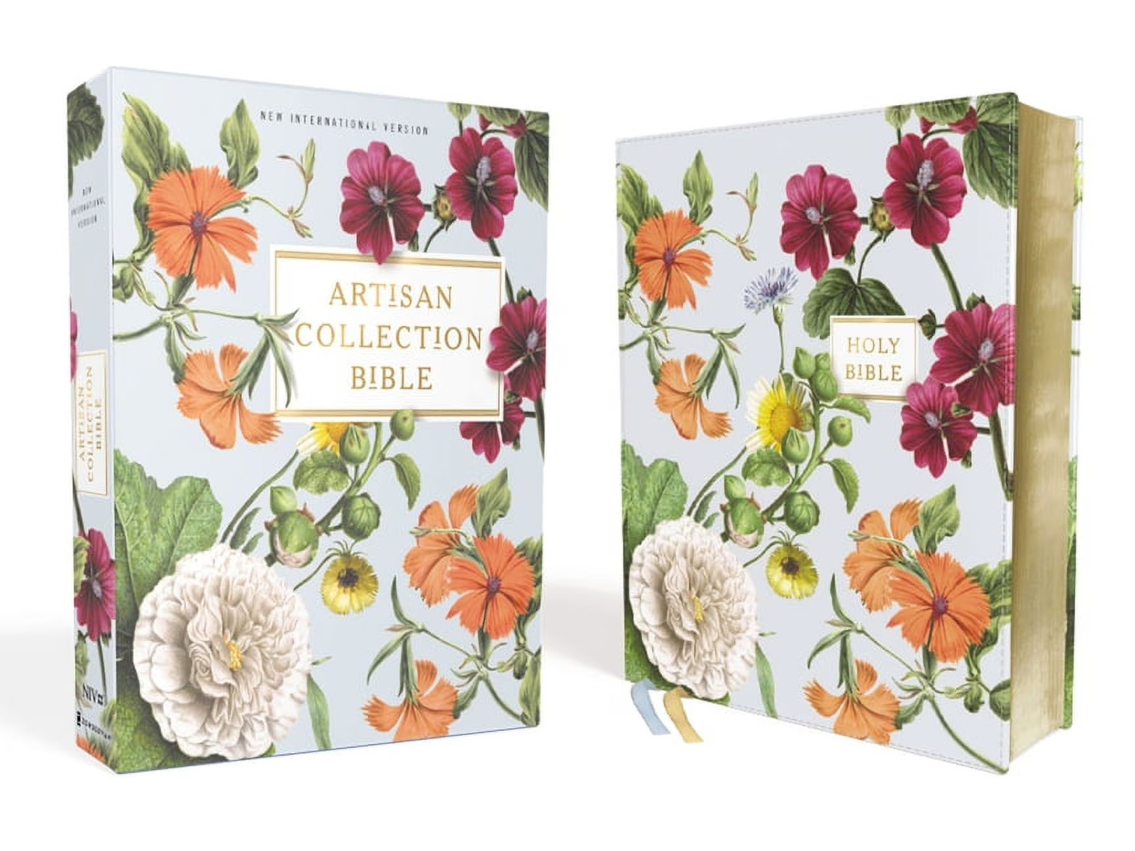 Niv, Artisan Collection Bible, Leathersoft, Blue Floral, Red Letter Edition, Co