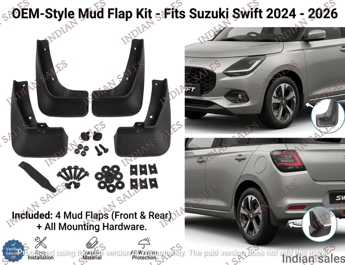New Genuine Front & Rear Mud Flaps Kit For Suzuki Swift 2024-2026