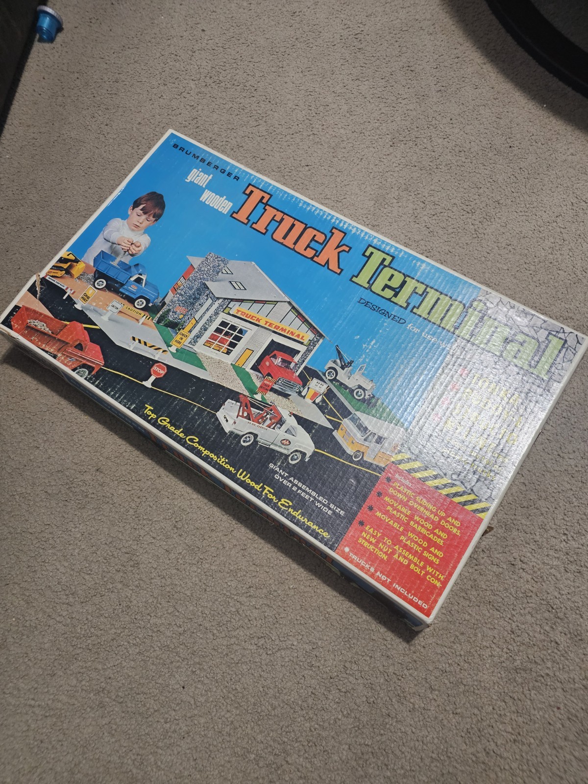 Vintage Brumberger Giant Wooden Truck Terminal In Box Nice Very Rare See Pics