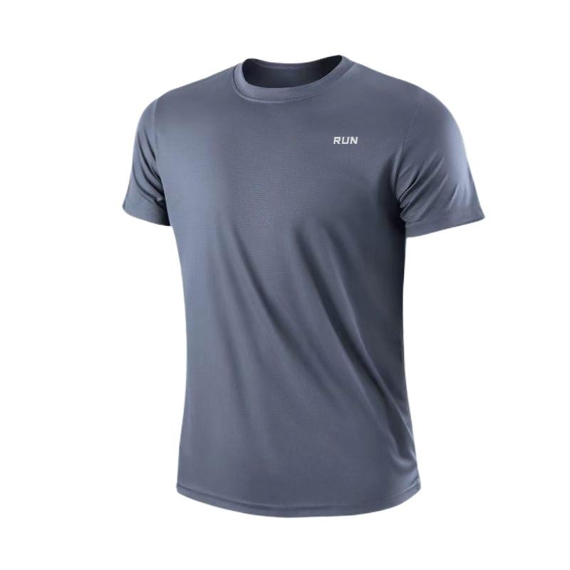 Men's Quick Dry Short Sleeve Gym Running Moisture Wicking Round Neck T-Shi