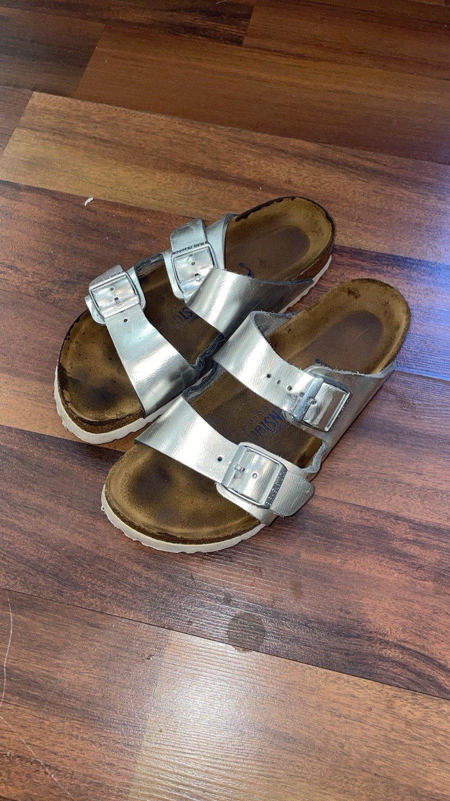 Birkenstock Arizona Women\'s Leather Sandals Oiled Silver, Size EU 36/Us 6