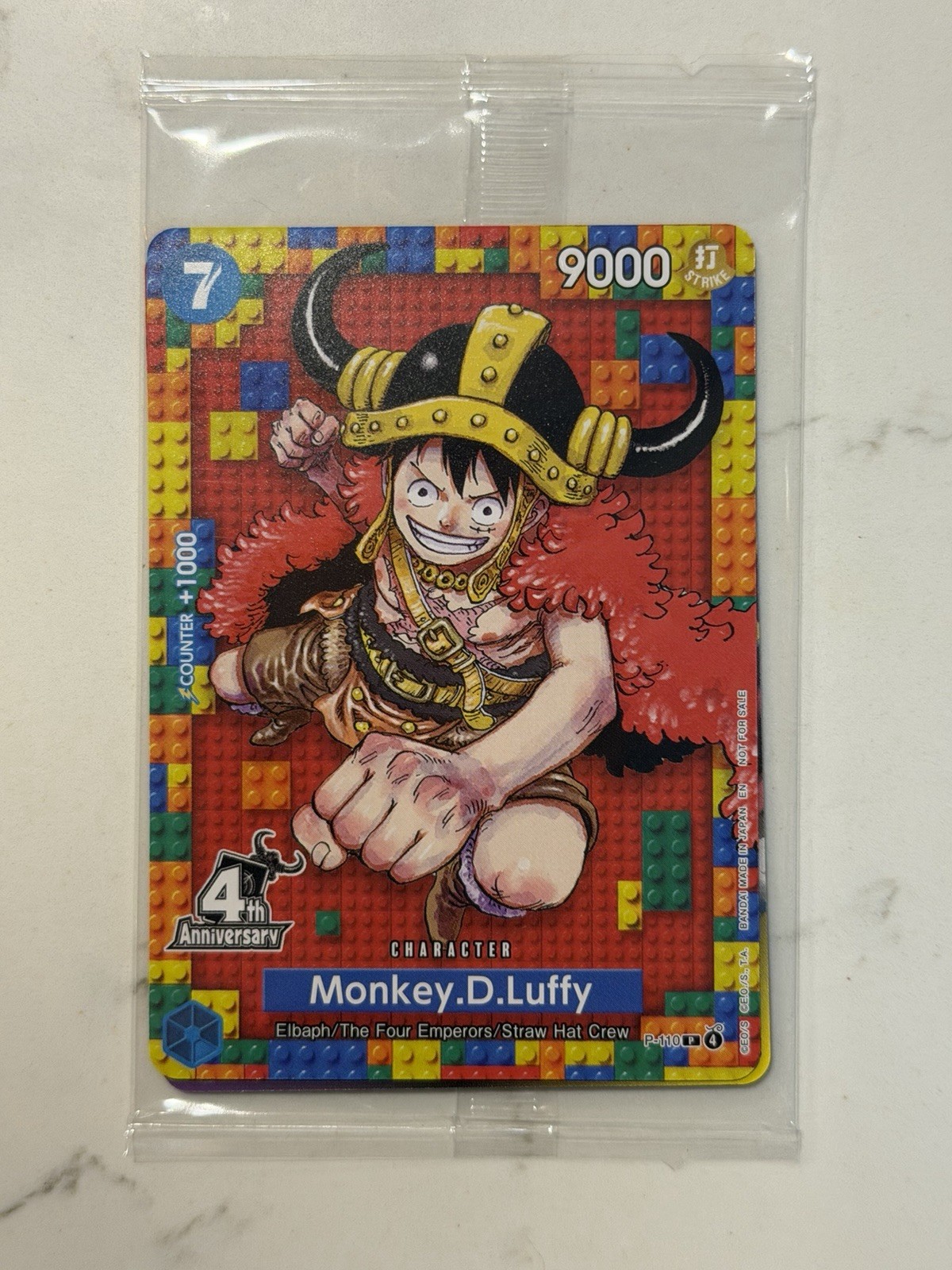 MONKEY D. LUFFY - OP-17 Prerelease Lego Luffy - 4th Anniversary Promo - Sealed
