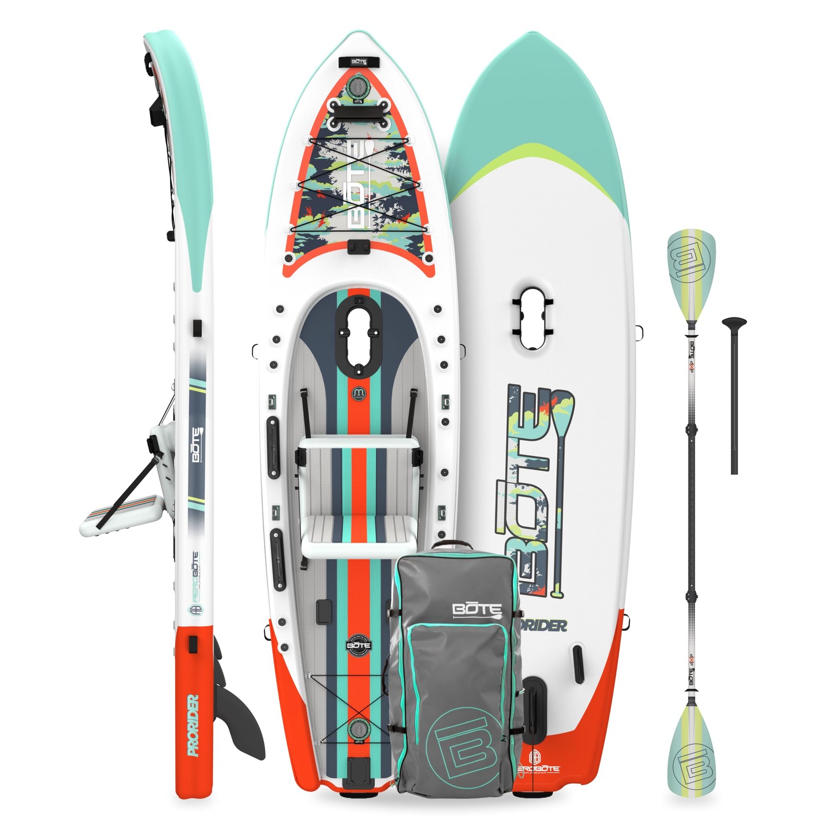 BOTE ProRider Aero Inflatable Fishing SUP Hybrid Pedal Drive Board 126iPR26NA BOTE ProRider Aero Inflatable Fishing SUP Hybrid Pedal Drive Board 126iPR26NA