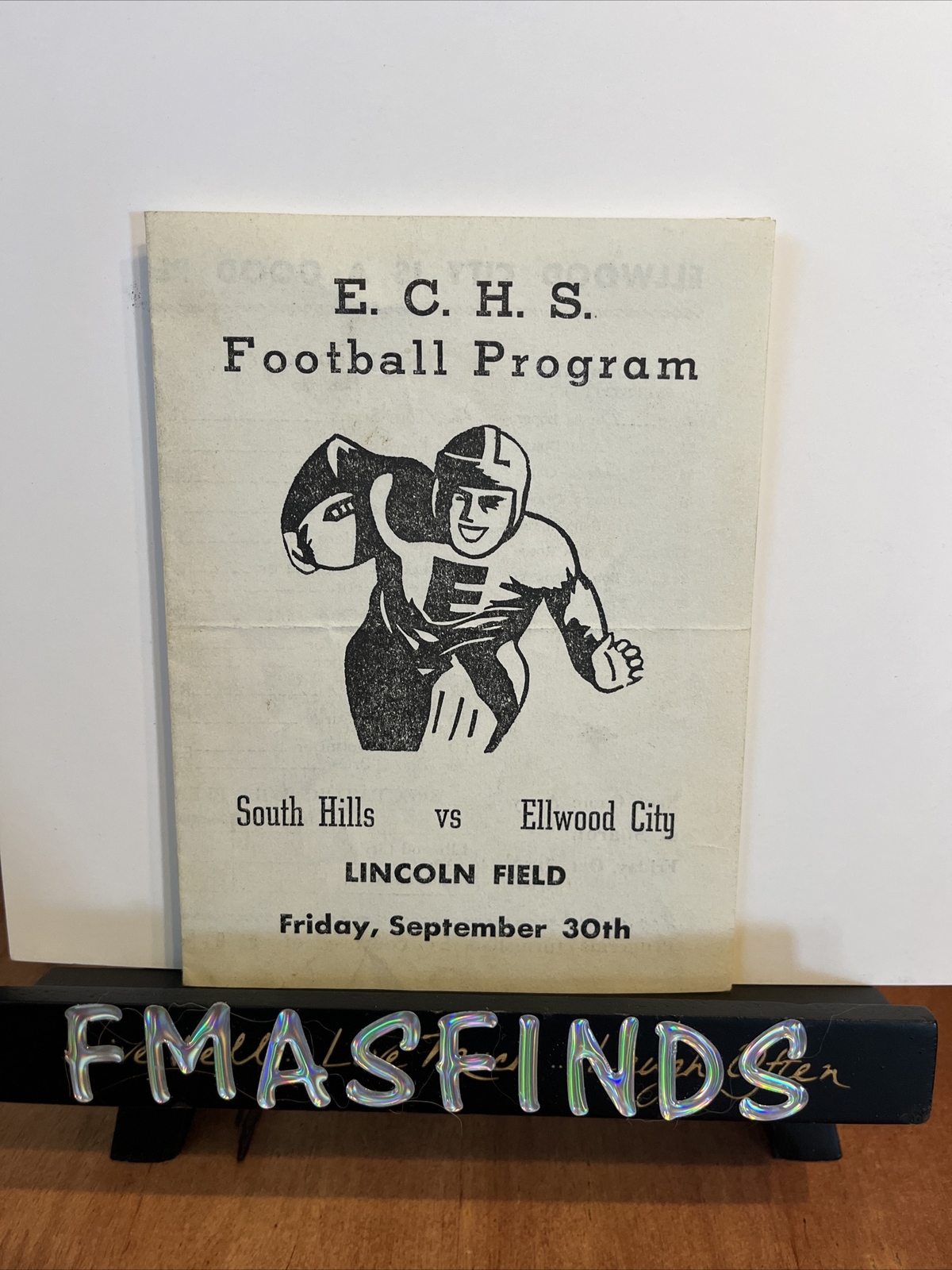 B2 1940’s 1950’s SOUTH HILLS vs ELLWOOD CITY High School Football Program PA 