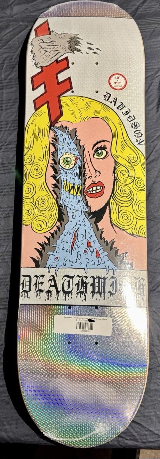 Deathwish Julian Davidson JU Fake Skin Deck Blue Graphic Art Theme Skateboard
