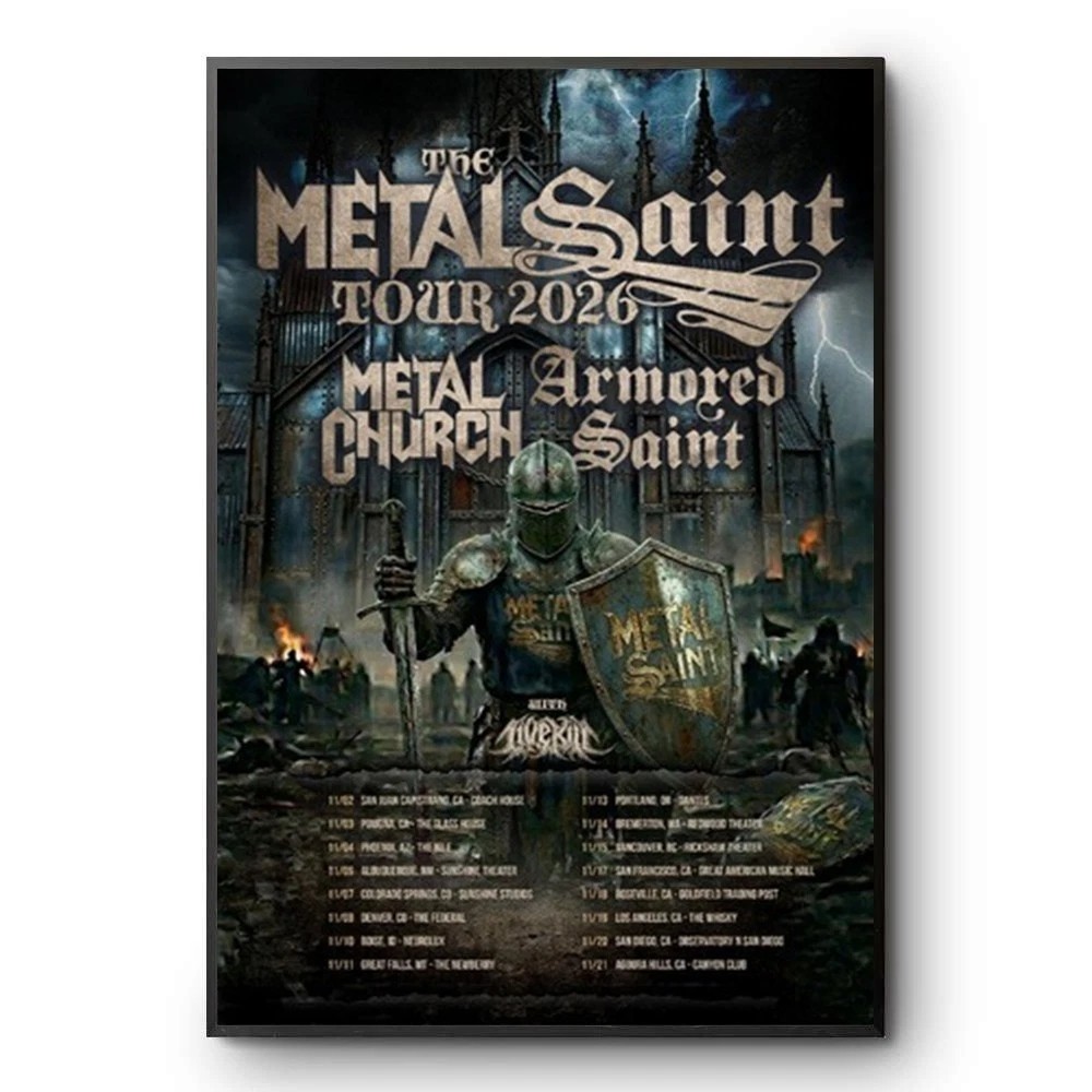Armored Saint Metal Church Tour 2026 Poster The Metal Saint Heavy Metal Band
