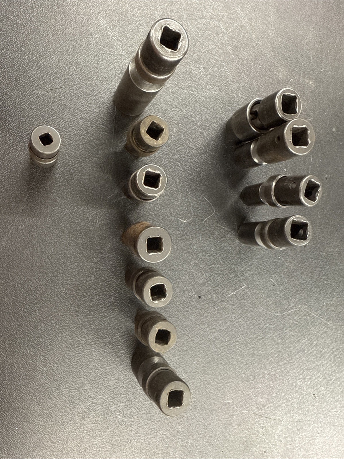 Snap-on 12 Piece 3/8 1/2 1/4 Flank Drive 6-point Impact Swivel Sockets